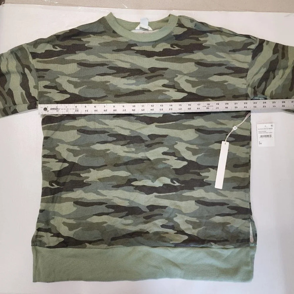Caslon Womens Long Sleeve Crew Neck Fleece Sweatshirt Green Spring Camo Sz S NWT - Picture 8 of 10